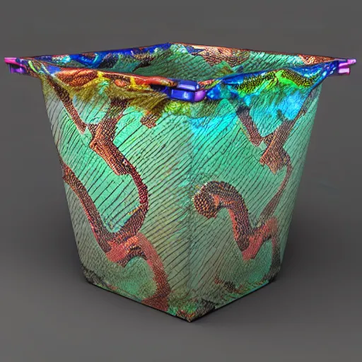 Image similar to bright wavy japanese galaxy cylinder snake hearse bucket jar, by valentine hugo and alberto giacometti and michelangelo, cubist, matte painting, rendered in cinema 4 d