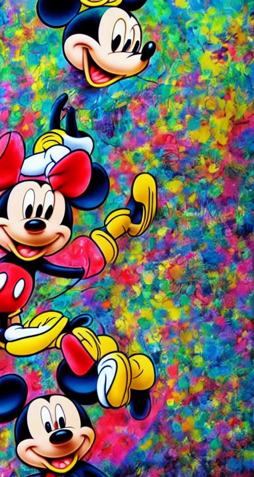 Prompt: mickey mouse at a rave, hyper detailed, realistic, psychedelic, cinematic