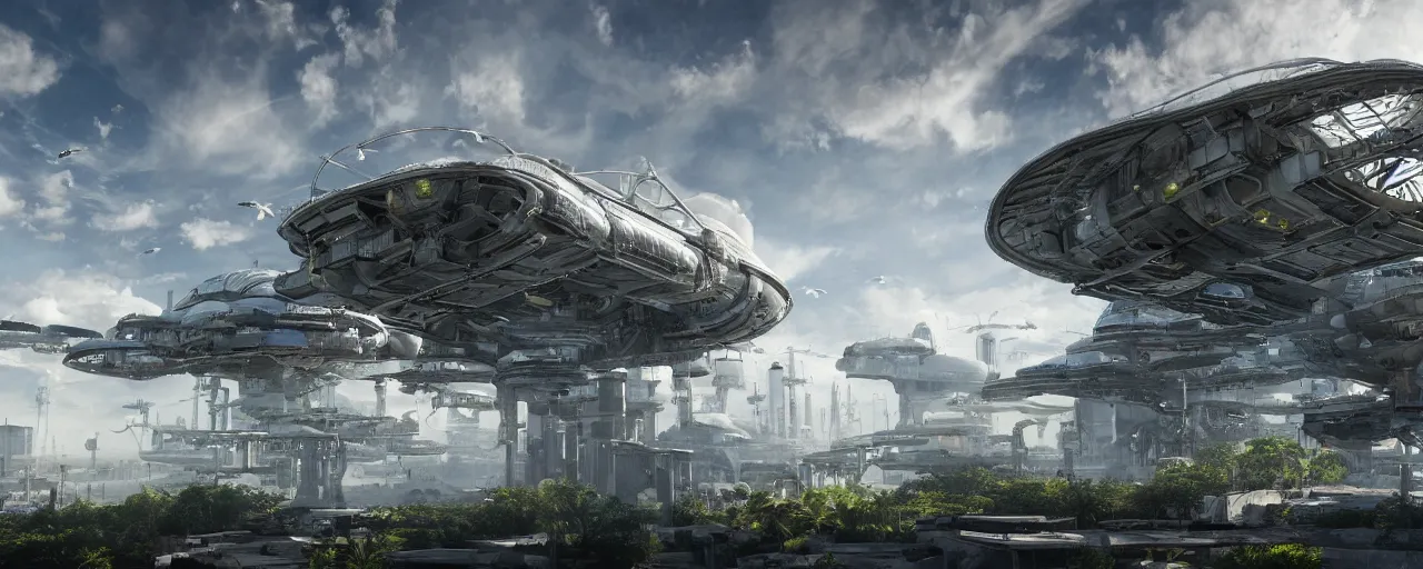 Sci-Fi, Futuristic Solarpunk ECO-City, Detailed, Hanging Gardens