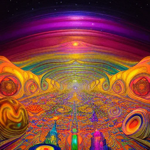 Image similar to An extremely psychedelic satellite photo of black rock city at night, colorful, surreal, dramatic lighting, magic mushrooms, psilocybin, LSD, map, detailed, intricate, elegant, highly detailed, digital painting, artstation, smooth, sharp focus, illustration, art by Krenz Cushart and Artem Demura and alphonse mucha