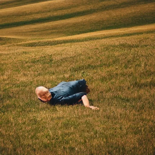 Image similar to a man rolling down an hill