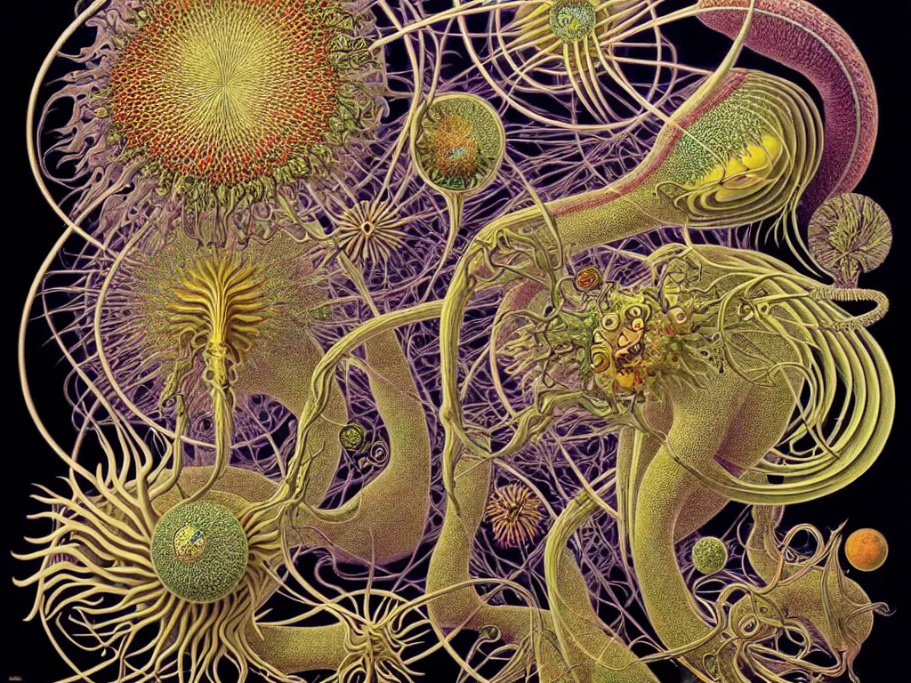 Image similar to neo surrealism, art by ernst haeckel and daniel martin diaz