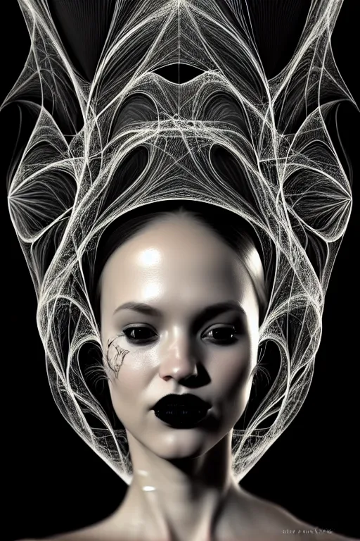 Prompt: portrait of a young beautiful woman with a mask. contemporary photograph and speed painting and fractal and mandelbulb and lines and scribble art. black and white, black on black. intricate, elegant, super highly detailed, professional digital painting, concept art, smooth, sharp focus, no blur, no dof, extreme illustration, Unreal Engine 5, Photorealism, HD quality, 8k resolution, 3D, beautiful, cinematic, art