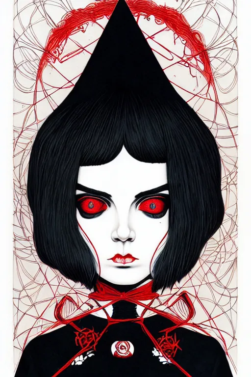 Image similar to portrait of a satanic witch by james jean by ilya kuvshinov kintsugi