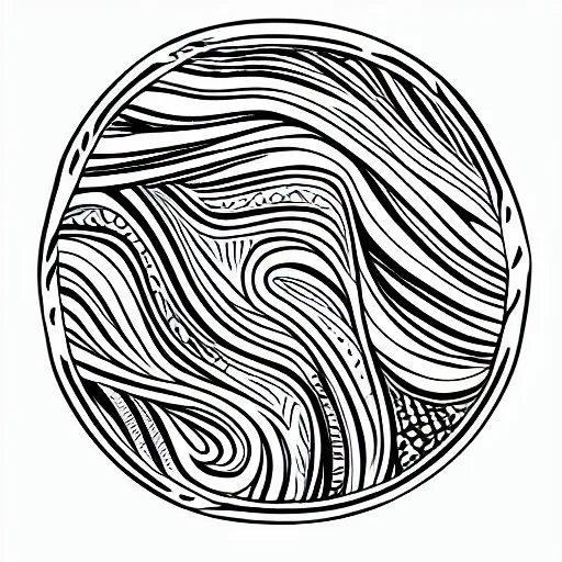 Image similar to tattoo sketch of a ocean, on a canva, blackwork, ornamental, line art, vector,