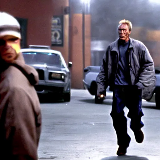 Image similar to cinematic still of clint eastwood in 8 mile ( 2 0 0 2 ), blueray