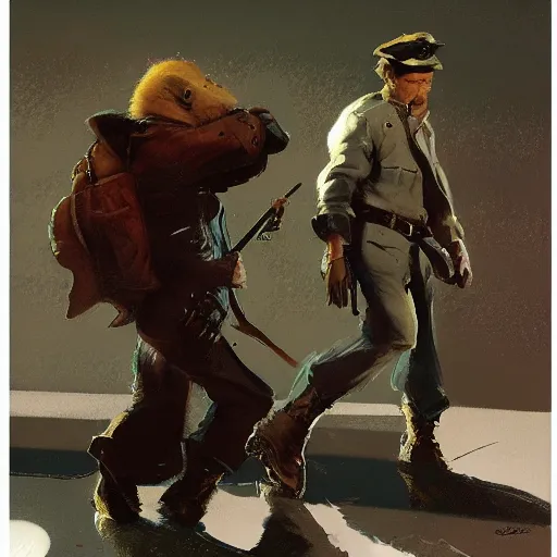 Image similar to a concept art of a pair water resistant boots, by Craig mullins, Steve Purcell, Ralph McQuarrie. Centered image, no background