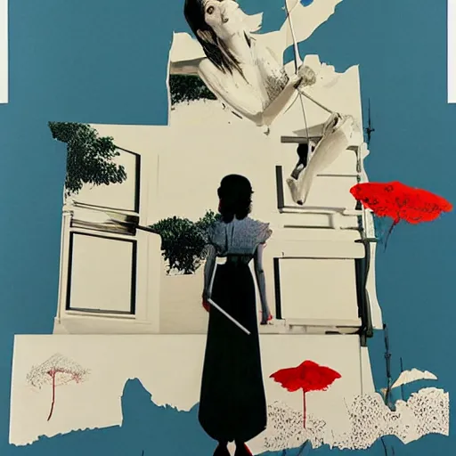 Image similar to intrusive thouhts by toshiko okanoue and conrad roset, screen print, limited colors