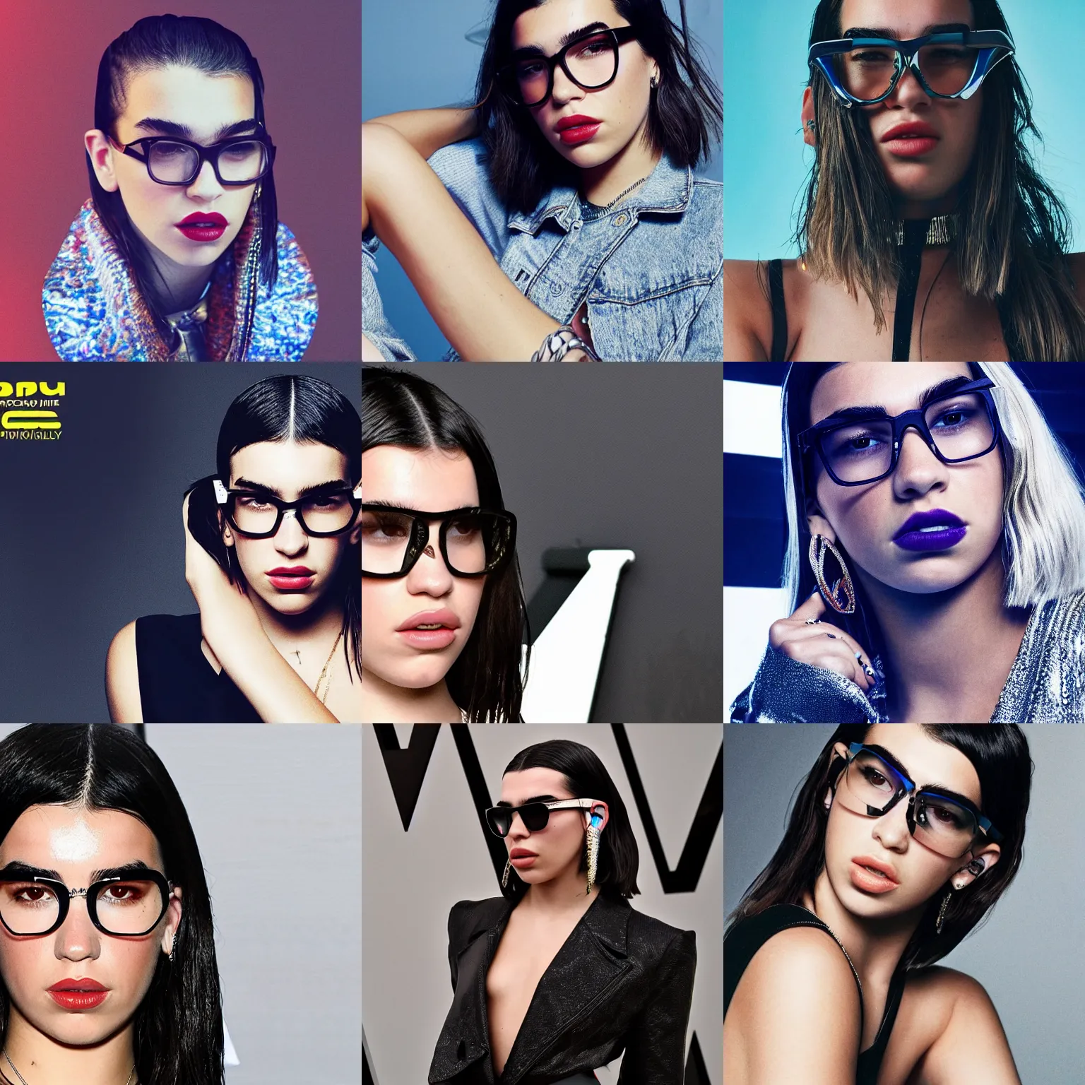 Dua lipa wearing futuristic glasses, photorealistic, | Stable Diffusion