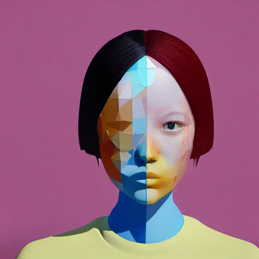 Image similar to abstract 3d female portrait age five by james jean and Jason Chan, rendering, redshift, octane