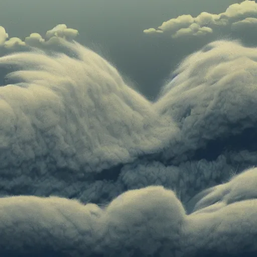 Image similar to worm clouds, 4k, post-processing, very very detailed, artstation, cute