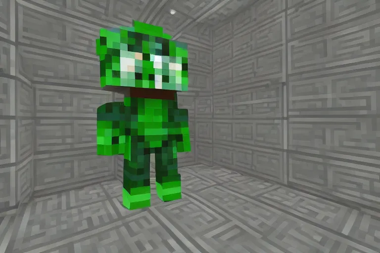 Prompt: master chief in minecraft