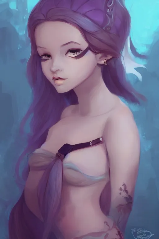 Image similar to a portrait of a cute fantasy girl by loish