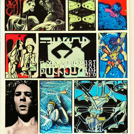 Image similar to 1990 xerox fanzine cutout collage, ancient greek, lunch time on Jupiter, punk party, aquatical plants, painted part by Kilian Eng, part by Leonardo DaVinci, part by Tom of Finland, composition by moebius, 35mm, graflex