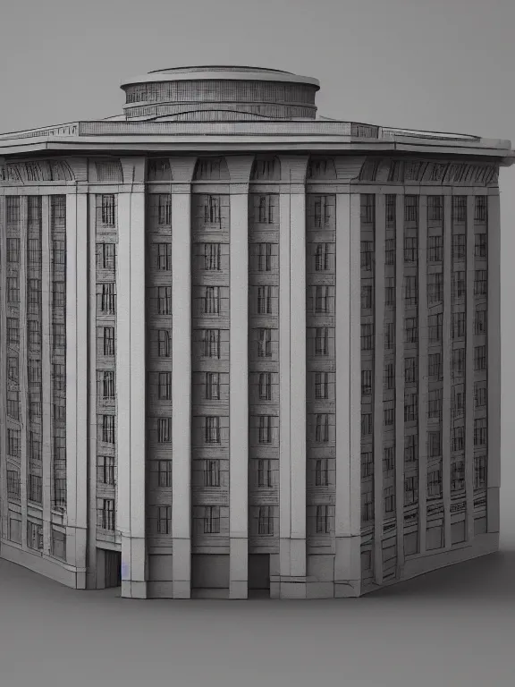 Image similar to a soviet paneled building , miniature, diorama , 3d render