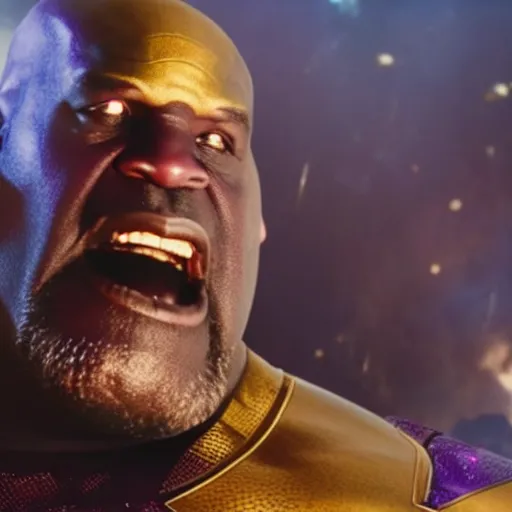 Film Still Of Shaquille Oneal As Thanos From Marvel Stable Diffusion