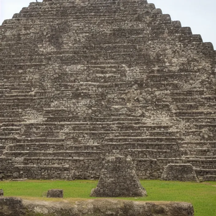 Image similar to a building in a serene landscape, ancient mesoamerican style