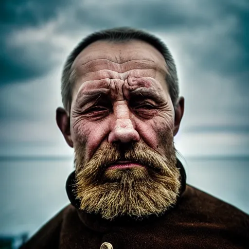 Image similar to portrait of a russian man mad about baltics, realistic, award winning photography, national geographic