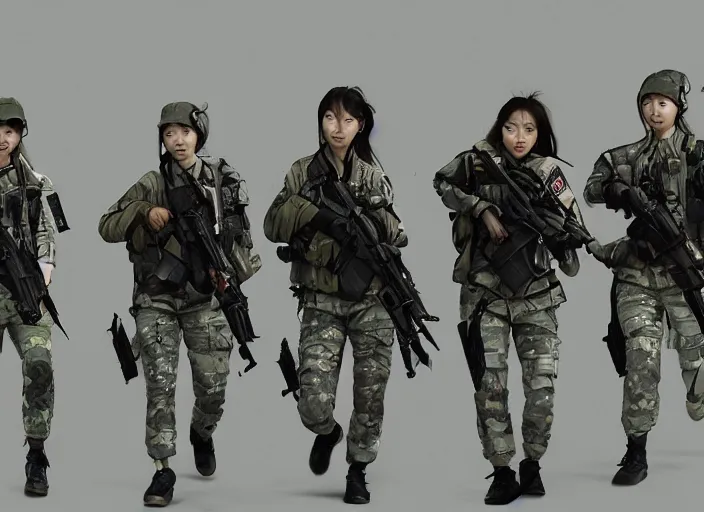 Image similar to female south korean counterterrorist unit 7 0 7 th special mission group, tactical training, by maciej kuciara c 1 0. 0