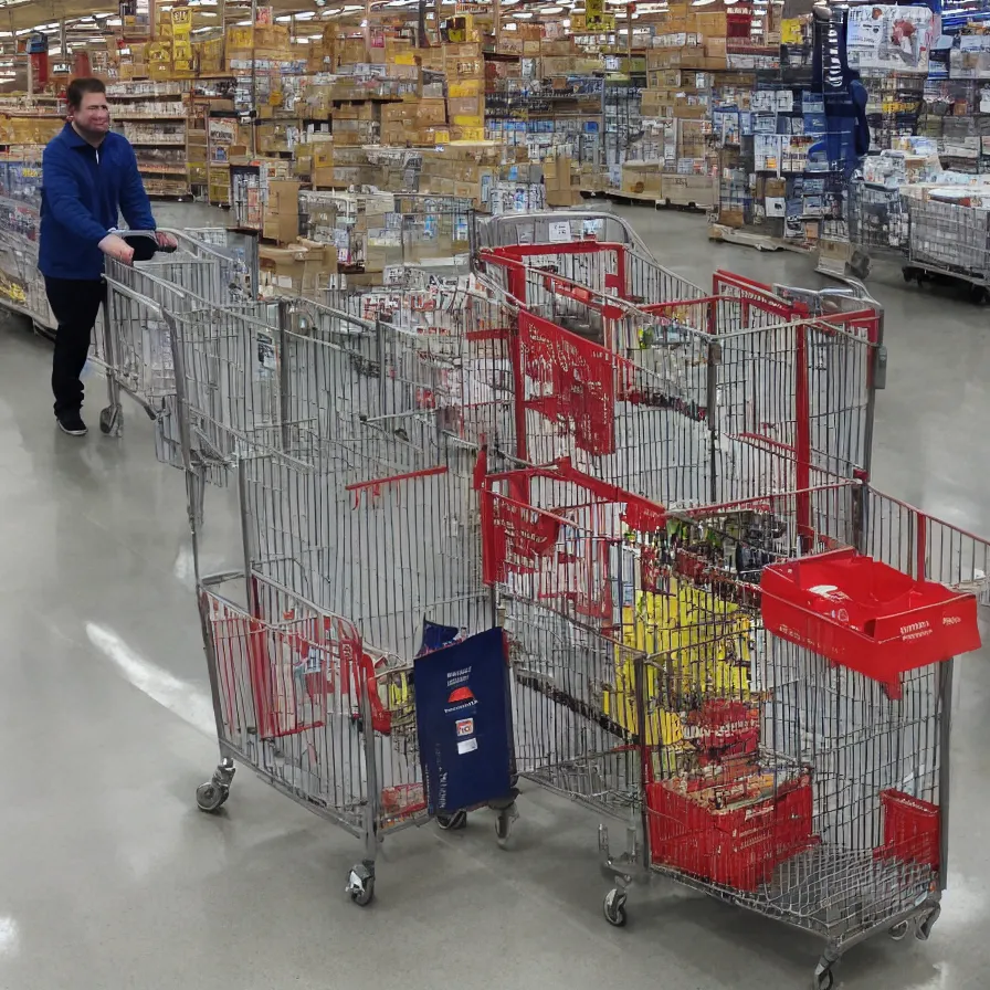 Image similar to mothman pushing a cart in costco, high definition, national geographic, award winning, nature photo, 8k