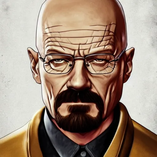 Prompt: walter white from breaking bad as a champion in league of legends, champion showcase, character design, artwork, artstation, riotgames