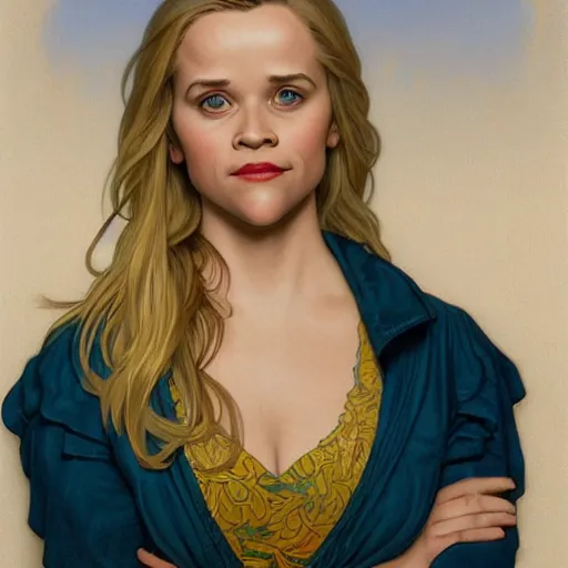 Prompt: Young Reese Witherspoon, highly detailed, digital painting, artstation, concept art, smooth, sharp focus, illustration, ArtStation, art by artgerm and greg rutkowski and alphonse mucha and J. C. Leyendecker and Edmund Blair Leighton and Katsuhiro Otomo and Geof Darrow and Phil hale and Ashley wood and Ilya repin and Charlie Bowater