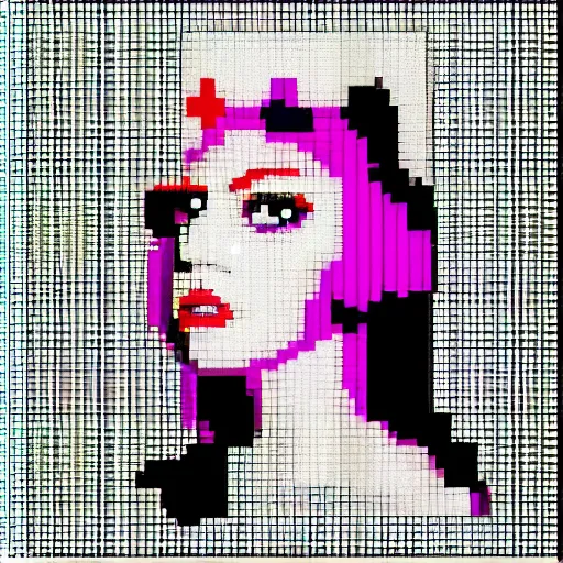 Image similar to lady Gaga pixel art
