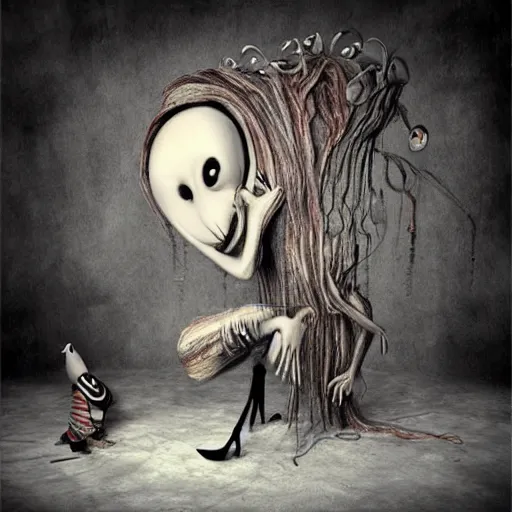 Image similar to surreal 3 d artwork by tim burton