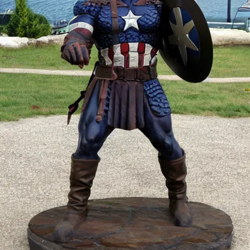 Image similar to Statue of viking Captain America