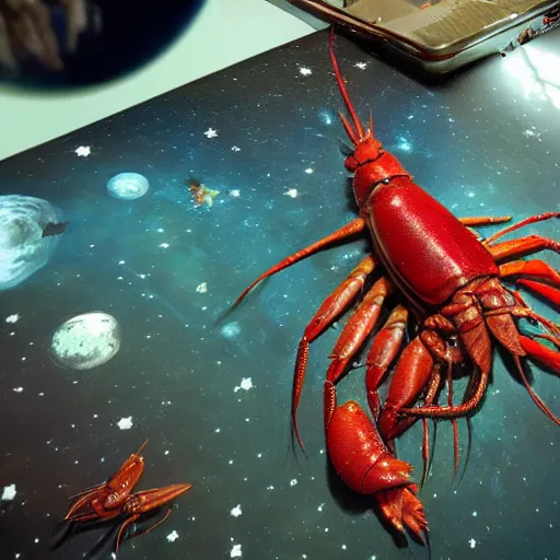 Image similar to live giant crawfish in space