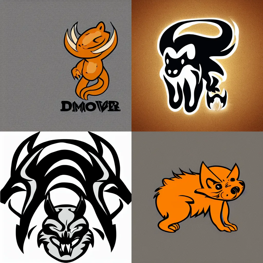 Prompt: demon beaver logo, clean, stylized