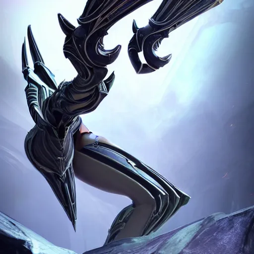 Image similar to high quality bug pov of a beautiful and stunning giant valkyr prime female warframe, doing an elegant pose high above you, a giant warframe paw looms over you, about to step on you, unaware of your existence, slick elegant design, sharp claws, detailed shot legs-up, highly detailed art, epic cinematic shot, realistic, professional digital art, high end digital art, furry art, DeviantArt, artstation, Furaffinity, 8k HD render, epic lighting, depth of field