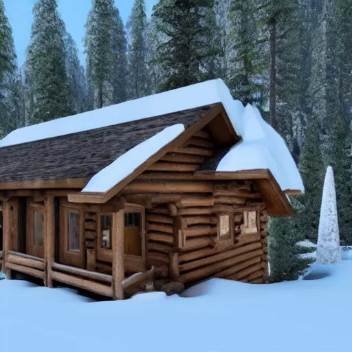 Image similar to a cabin in the woods unreal engine