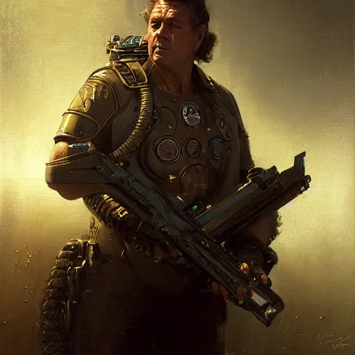 Image similar to portrait of hollywood agent gary murdoch, who lives in a nissan sentra. caustics, war hero, apex legends, by gaston bussiere, bayard wu, greg rutkowski, giger, maxim verehin