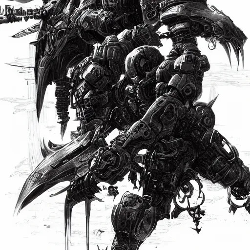 Image similar to doom slayer, tsutomu nihei art