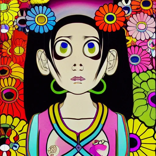 Image similar to a surreal portrait of a girl by takashi murakami