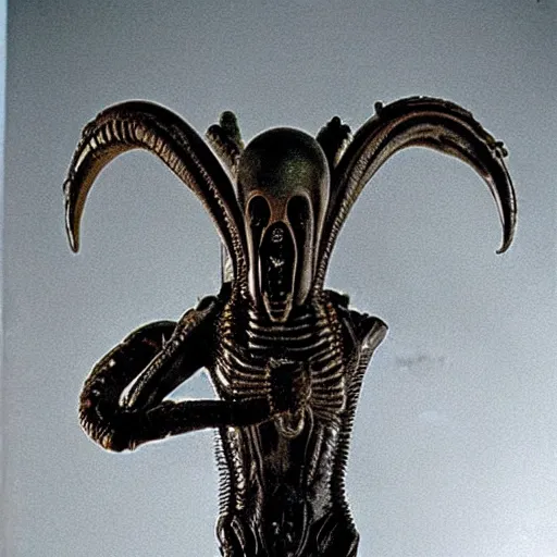 Image similar to ancient egyptian art of xenomorph giger alien from movie alien