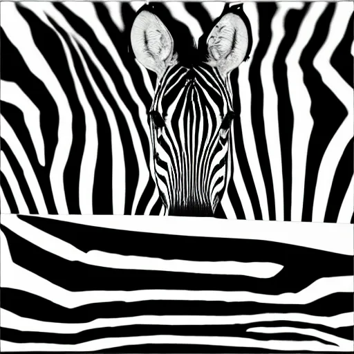 Prompt: geometrical portrait of a zebra