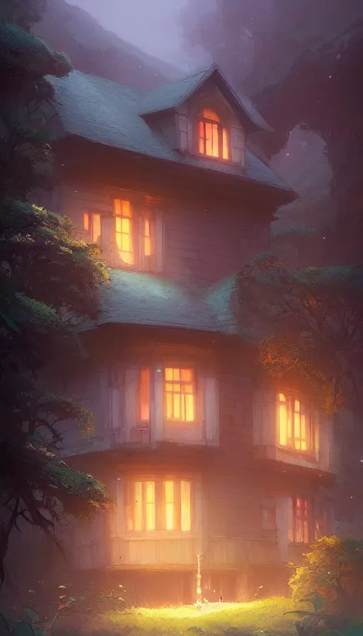 Image similar to beautiful house in big sur, details, sharp focus, illustration, by jordan grimmer and greg rutkowski, trending artstation, pixiv, digital art