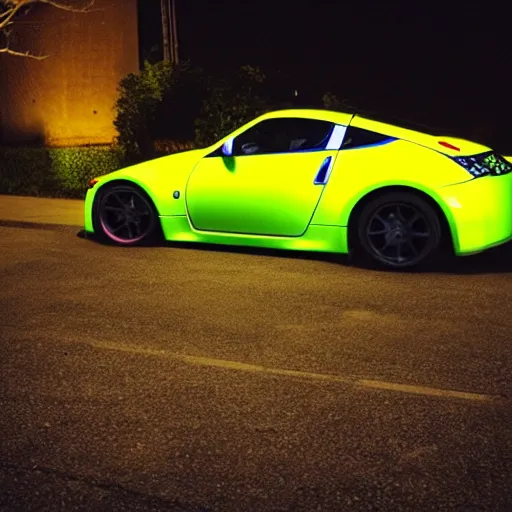 Prompt: a neon glowing nissan 3 5 0 z