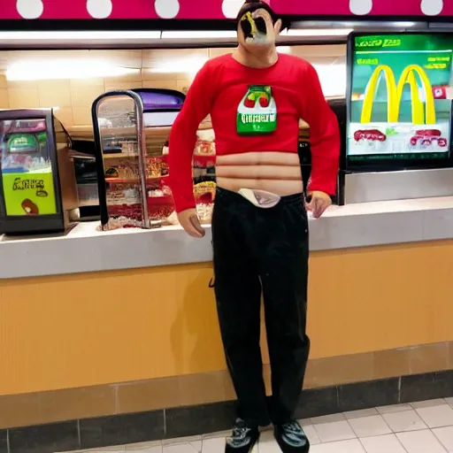 Image similar to a mczombie at the mcdonalds