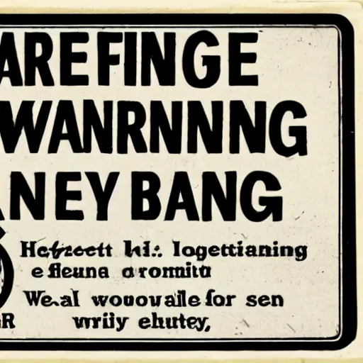 Image similar to vintage fire warning label