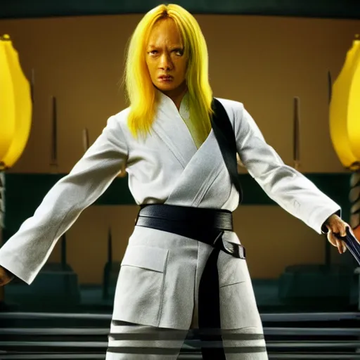 Image similar to first photos of 2 0 2 4 pixar animated kill bill remake ( eos 5 ds r, iso 1 0 0, f / 8, 1 / 1 2 5, 8 4 mm, postprocessed, 4 k )