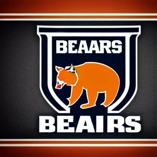 Image similar to A logo for the Bears sports team with a bear mascot grasping a Rugby Union football, vectorised, graphic design, NFL, NBA