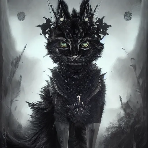 Image similar to actionism, soft painting fractal curiosities carnival, a beautiful neko in full gothic armor, symmetry accurate features, focus, very intricate ultrafine details, black white purple volumetric clouds, award winning masterpiece, octane render 8 k hd, tom bagshaw artstyle