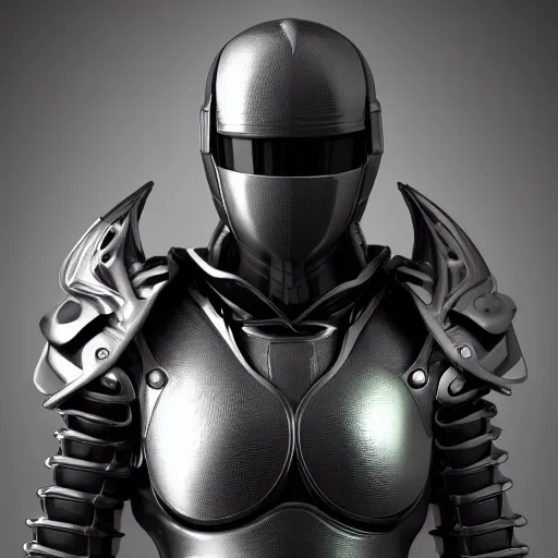 Image similar to hyperrealistic 3 d render of a bust of knight with futuristic fashion elements created by yuuki morita and ludvig holmen, brilliantly colored, kingdoms of ether, octane render, 3 d animated, unreal engine 5, volumetric lighting, hdr, studio lighting, smooth surface, 8 k
