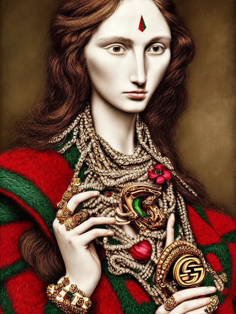 Image similar to gucci portrait, very beautiful, highly detailed, intricate, photography