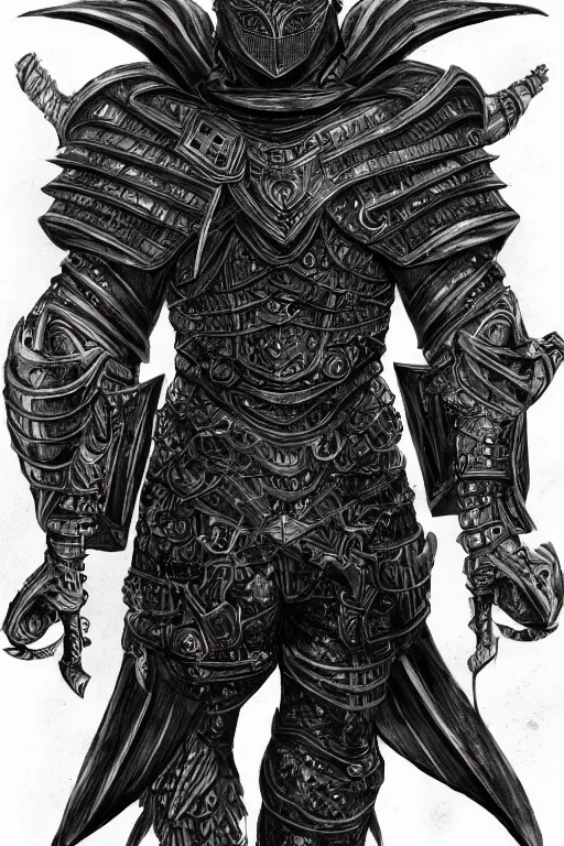 Image similar to armoured human, crow armour, symmetrical, highly detailed, digital art, black feathers, sharp focus, trending on art station, kentaro miura manga art style