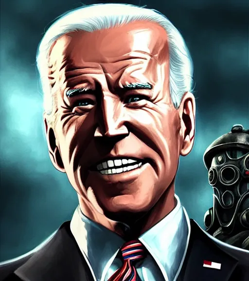 Prompt: joe biden, by artgerm, by greg rutkowski, bioshock screenshot, fallout new vegas screenshot, patriot