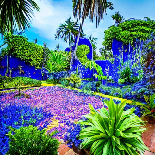 Prompt: the blue garden of lapu